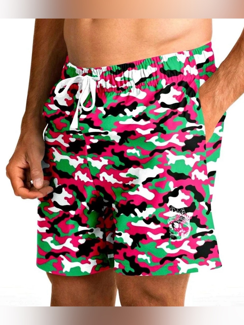 King Killers Men’s L Pink Green Camo MMA Boxing BJJ Athletic Fight Shorts
